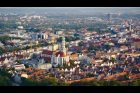 Letecký pohled na bavorské město Augsburg
