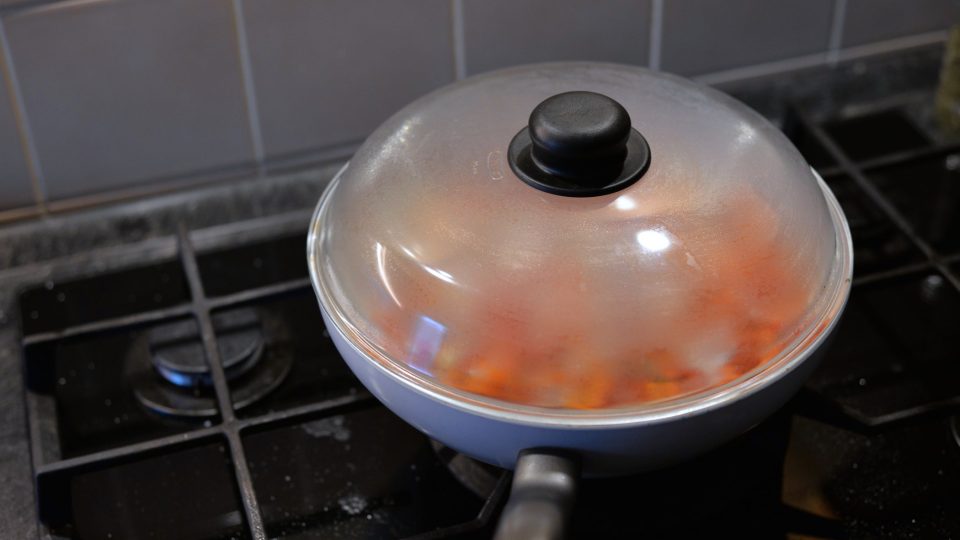 Přiklopíme a necháme 5 - 10 minut dusit | foto: Martin Čuřík Přiklopíme a necháme 5 - 10 minut dusit