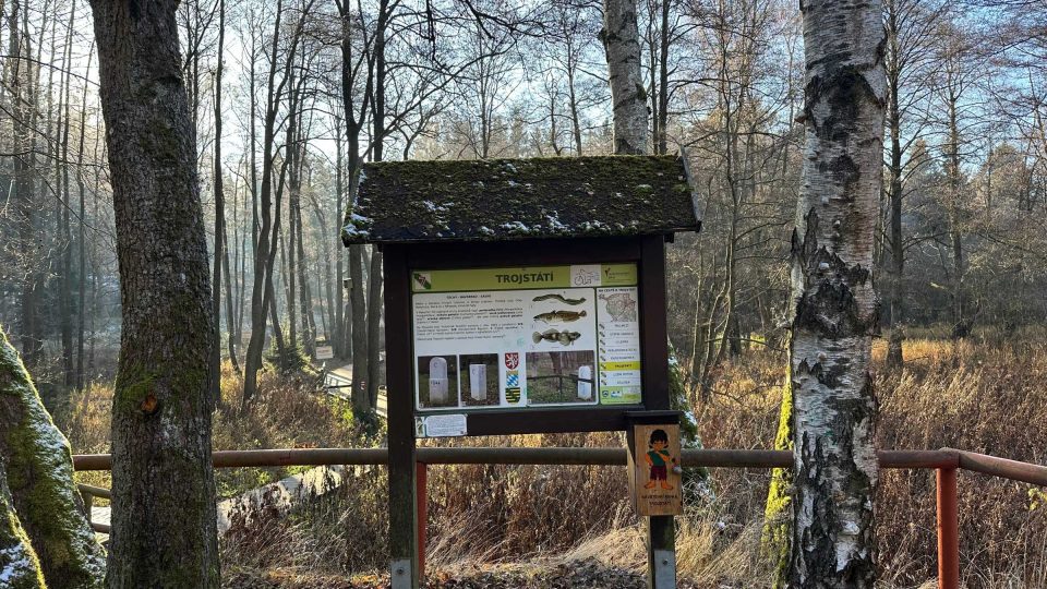Trojstátí. Geografické místo, kde se setkávají hranice Čech, Bavorska a Saska | foto: Jana Strejčková, Český rozhlas Trojstátí. Geografické místo, kde se setkávají hranice Čech, Bavorska a Saska