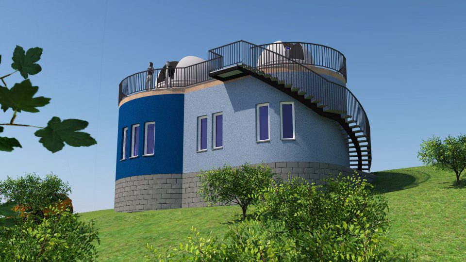 Vizualizace plánované přírodovědné observatoře v Kadani
