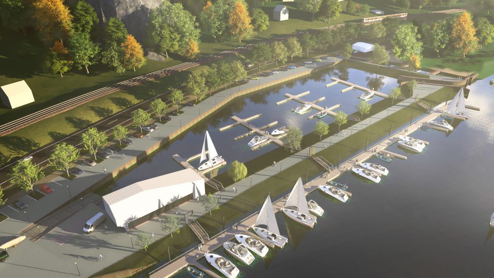 Vizualizace plánované podoby nového přístaviště ve Vaňově