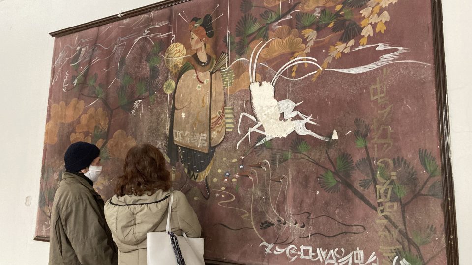 Pracovníci Muzea města Ústí nad Labem zkoumají, jestli půjde papírovou tapetu šetrně sundat a uchovat