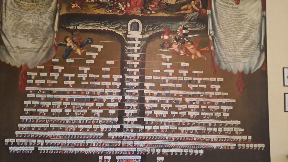 Rodokmen příslušníků rodu Thunů je vyveden na velkém plátně | foto: Eva Bucharová, Český rozhlas Rodokmen příslušníků rodu Thunů je vyveden na velkém plátně