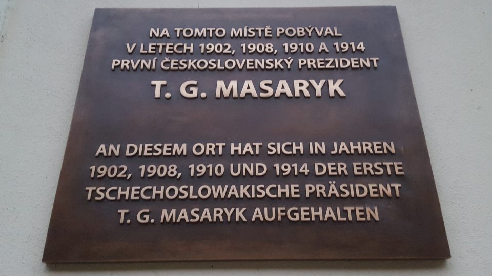 V Bad Schandau odhalili pamětní desku Tomáše Garriguea Masaryka