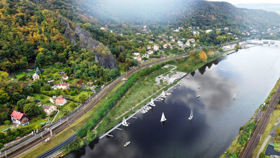 Vizualizace plánované podoby nového přístaviště ve Vaňově