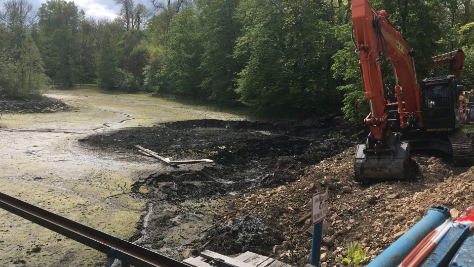 Odbahnění Dolního rybníka v Zámecké zahradě v Teplicích a následné úpravy potrvají do srpna