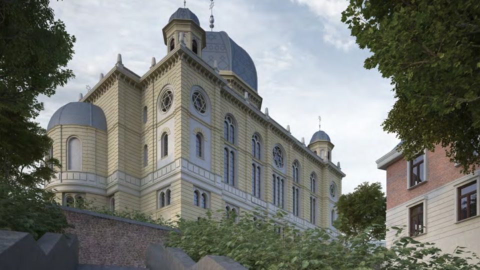 Studentka vídeňské Technische Universität Kaja Nowak vytvořila s pomocí starých plánů a pohledů 3D model synagogy. Barvy v interiéru si domyslela, k nim dokumentace není