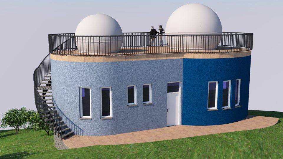 Vizualizace plánované přírodovědné observatoře v Kadani