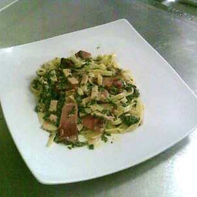 Tagliatelle s parmskou šunkou a špenátem | foto: Naďa Čvančarová,  Český rozhlas