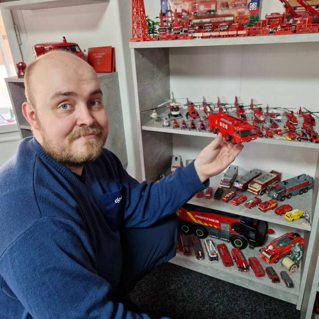 Soukromé hasičské muzeum,  Luhačovice,  majitel sbírky Tomáš Just | foto: Roman Verner,  Český rozhlas