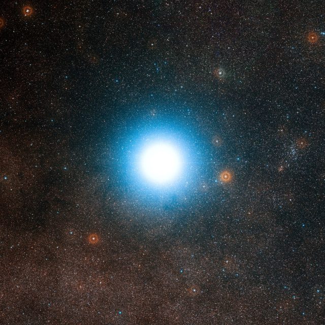 Jasná hvězda Alfa Centauri a její okolí | foto: ESO/Digitized Sky Survey 2,  CC BY 4.0