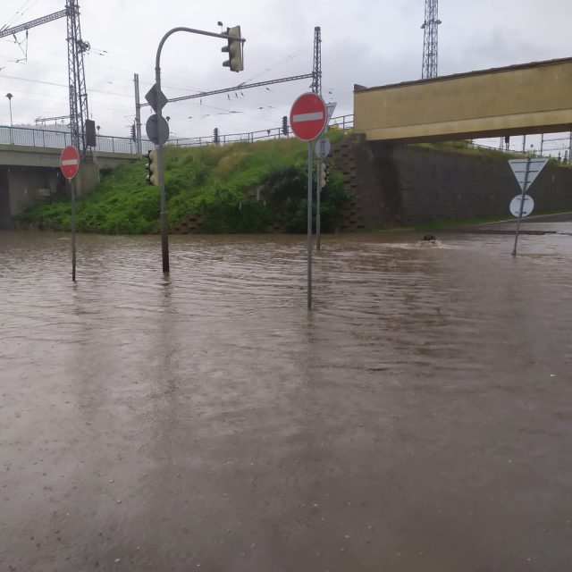 Přívalové deště zaplavily tzv. Pětimostí v Děčíně | foto: Luděk Stínil,  Český rozhlas