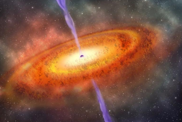 Hvězdný vítr z obří hvězdy Zeta Ophiuchi v souhvězdí Hadonoše má nepřehlédnutelný vliv na oblaka mezihvězdného prachu,  která hvězdu obklopují. Rázová vlna v podobě oblouku je ovšem vidět pouze v infračerveném oboru | foto:  NASA/JPL-Caltech,  Wikimedia Commons  (Public domain)