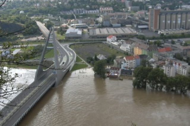 Pohled na zatopené Ústí nad Labem | foto: Daniel Kopecký