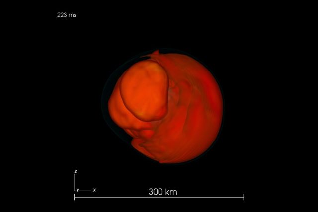 Asymetrický vývoj při vzniku supernovy | foto: Rechenzentrum Garching