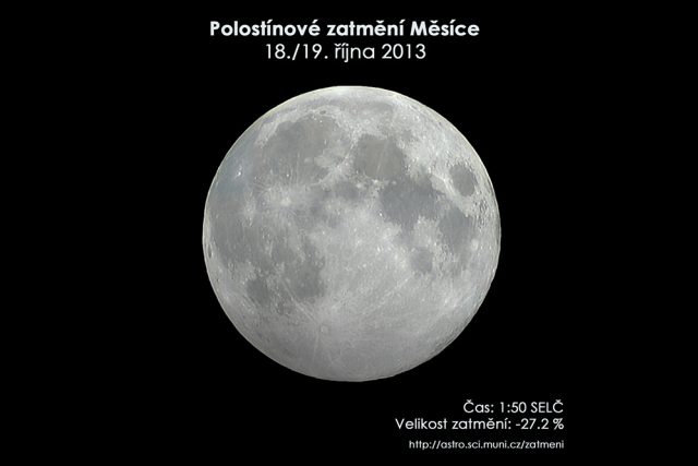 Zatmění Měsíce 19. října 2013 | foto: EAI/ Expresní astronomické infrormace