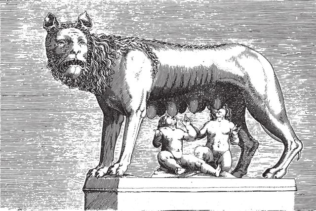 Romulus a Remus,  které podle legendy zachránila vlčice | foto: Shutterstock