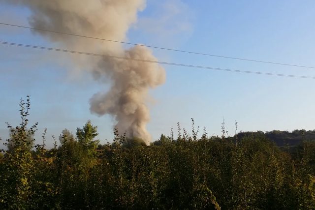 Požár skládky Celio poblíž Litvínova | foto: Jan Bachorík,  Český rozhlas