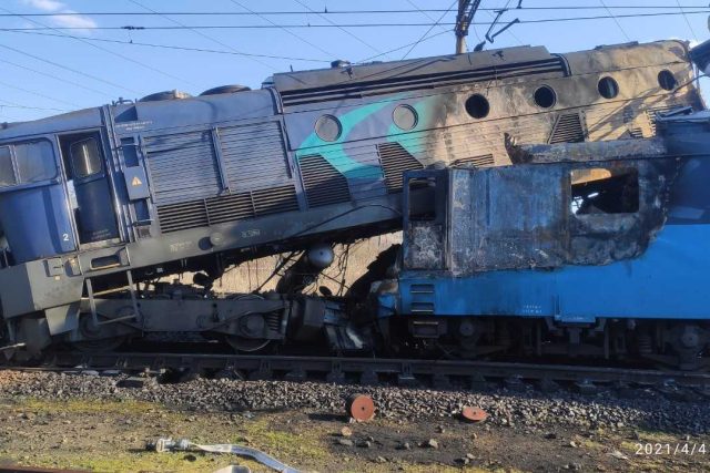 Lokomotivy po srážce u Světce na Teplicku | foto:  Drážní inspekce