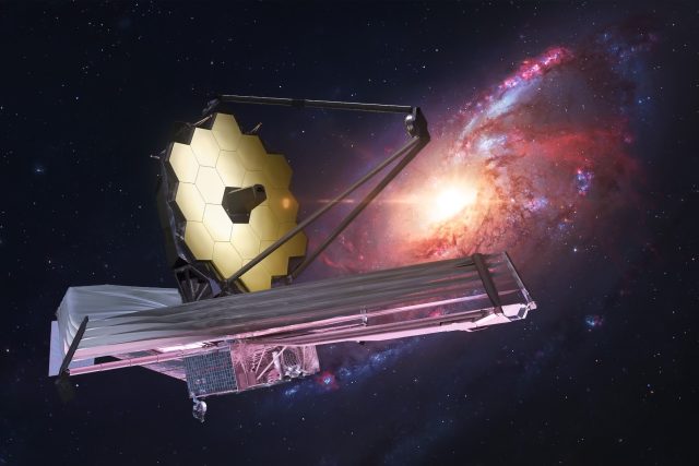 Vesmírná koláž dalekohledu Jamese Webba,  zkoumajícího vzdálené galaxie | foto: Shutterstock