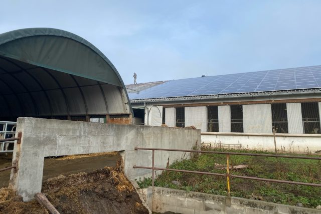 V Klapém instalují na střechu kravína solární elektrárnu | foto: Lucie Heyzlová,  Český rozhlas
