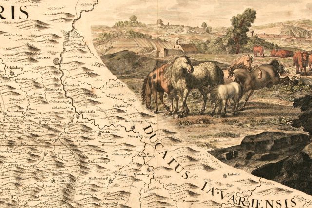 Detail mapy Čech Jana Kryštofa Müllera | foto: Regionální muzeum v Litomyšli
