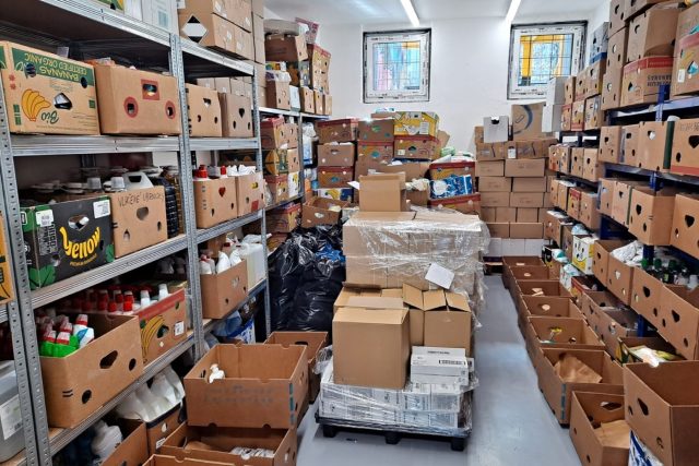 Sbírka opět zaplnila skladovací prostory Potravinové banky Libereckého kraje | foto: Eva Malá,  Český rozhlas