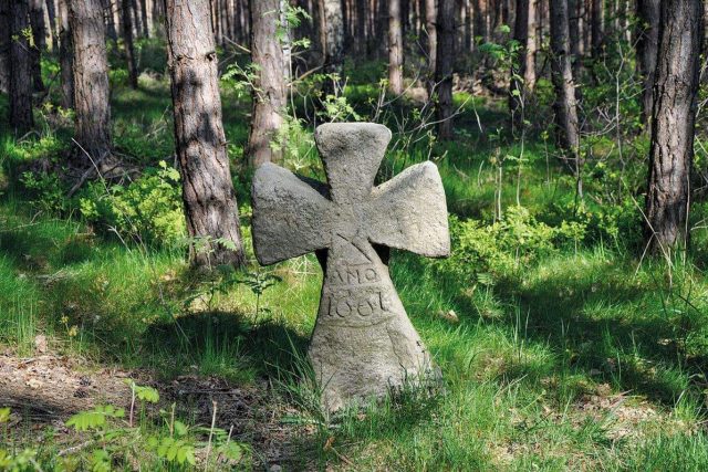 Výrazný kamenný kříž nedaleko osady Ferdinandov u Choustníkova Hradiště  (okres Trutnov) | foto: Martin Witkowski