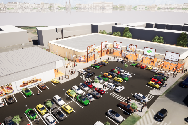 Soukromá firma chce na prázdné ploše u soudů na ústeckém Střekově postavit nákupní centrum | foto: Saller Group