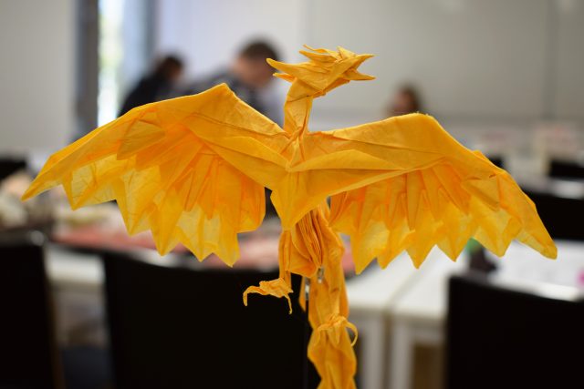 Origami fénixe. Ze setkání tvůrců origami na půdě ústecké univerzity | foto: Tobiáš Ondřej Velinský