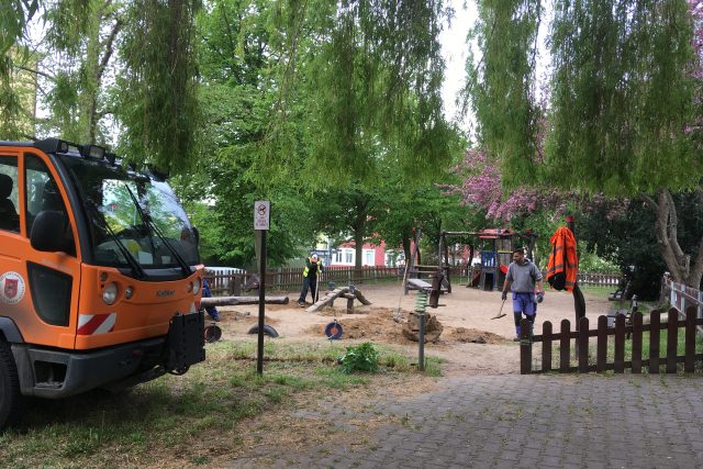 Úpravy parku na Klíši podle návrhů tří obyvatelek budou hotové do konce června | foto: Gabriela Hauptvogelová,  Český rozhlas