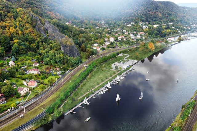 Vizualizace plánované podoby nového přístaviště ve Vaňově | foto: Ředitelství vodních cest České republiky